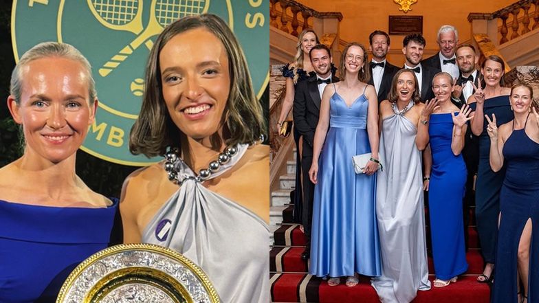 Iga Świątek z ekipą podczas Kolacji Mistrzów