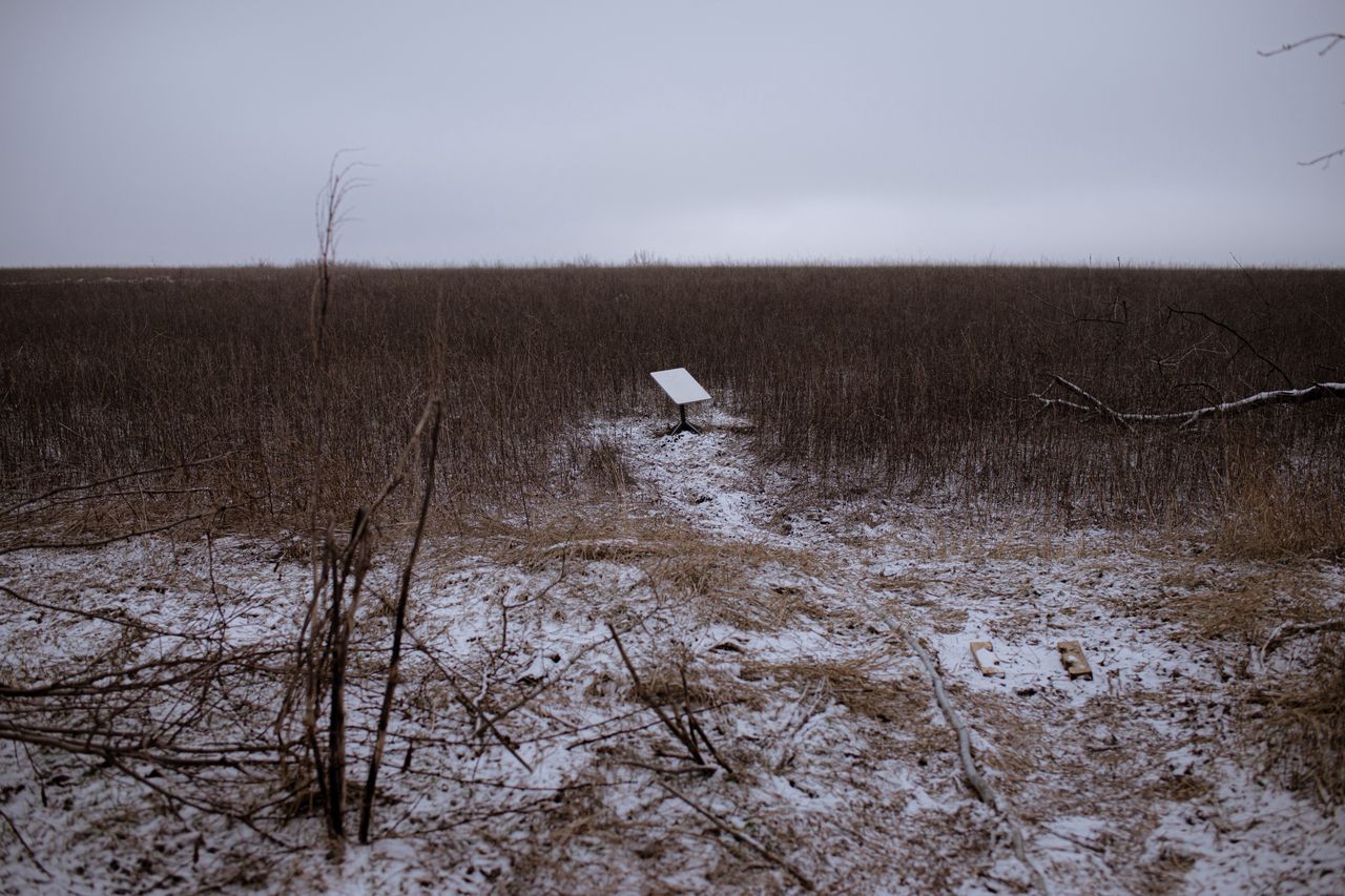 ZAPORIZHZHIA, UKRAINE - JANUARY 23: A starlink of the reconnaissance and strike drone unit from 65 mechanized brigade, is seen on the frontline near Robotyne, Zaporizhzhia Oblast, Ukraine on January 23, 2024. (Photo by Andre Alves/Anadolu via Getty Images)