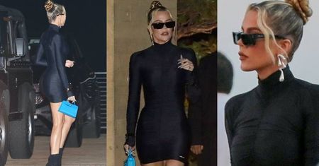 Szczupła Khloe Kardashian maszeruje na kolację w szpilkach i KUSEJ MINI (ZDJĘCIA)