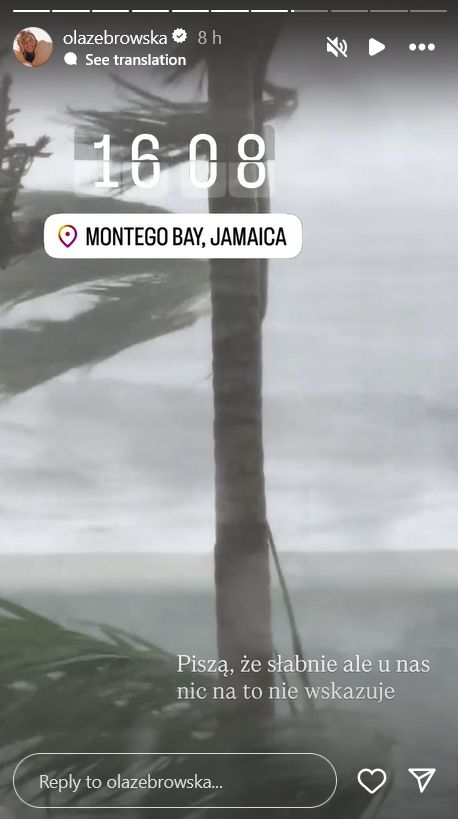 Aleksandra Żebrowska relacjonuje sytuację na Jamajce