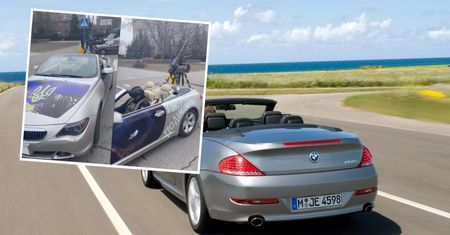 BMW z karabinem w bagażniku. Policja z Mikołajowa jeździ kabrioletem