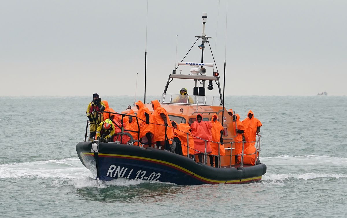 Migrant Channel crossing incidents
A group of people thought to be migrants are brought in to Dungeness, Kent.