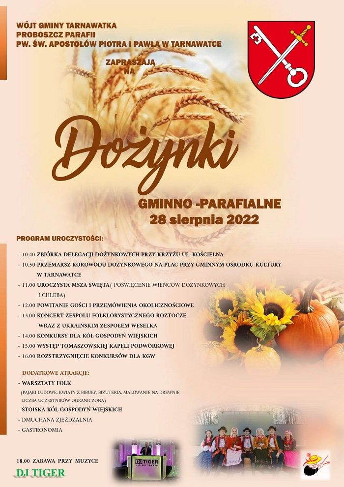 Dożynki Gminy Tarnawatka 2022 - program