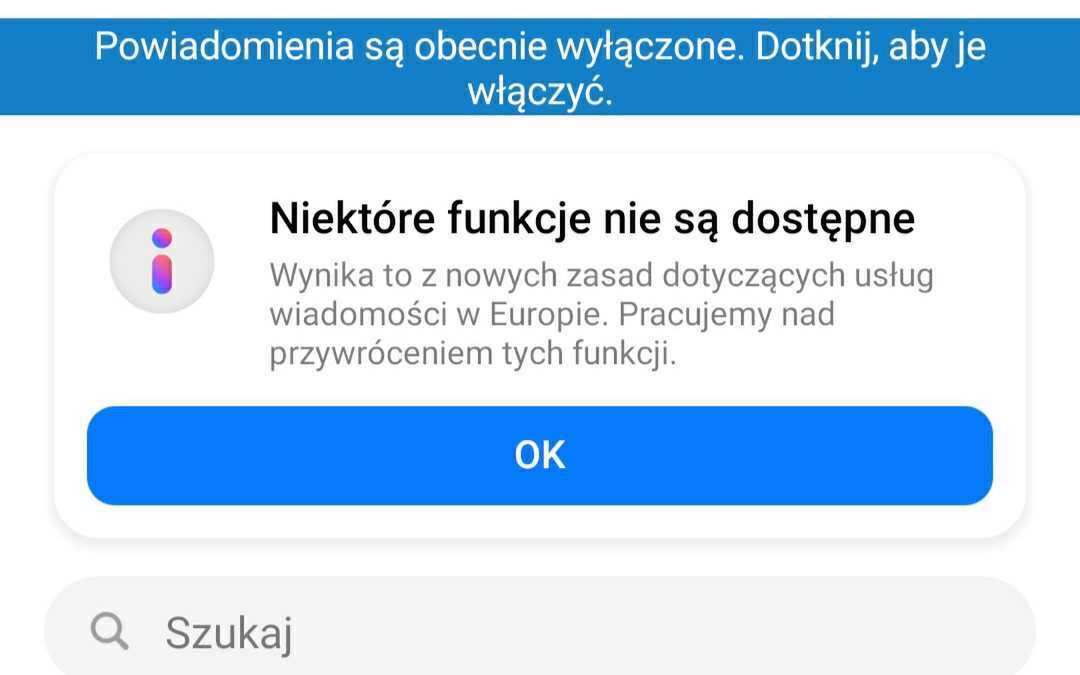 Komunikat Messengera.