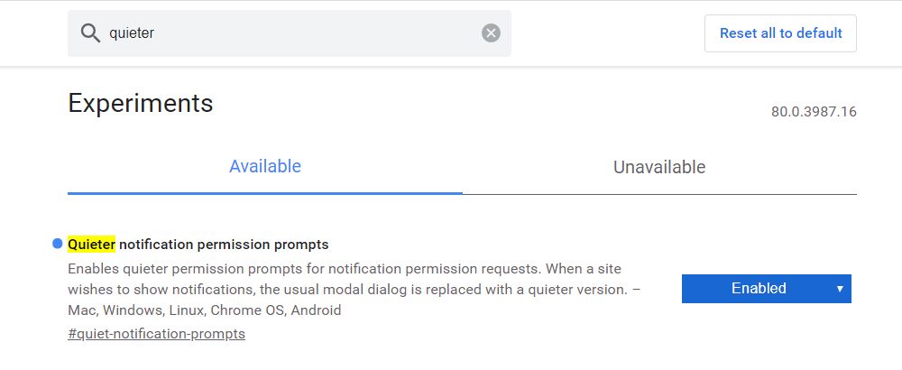 Cichsze powiadomienia należy póki co ręcznie aktywować w ustawieniach eksperymentalnych.