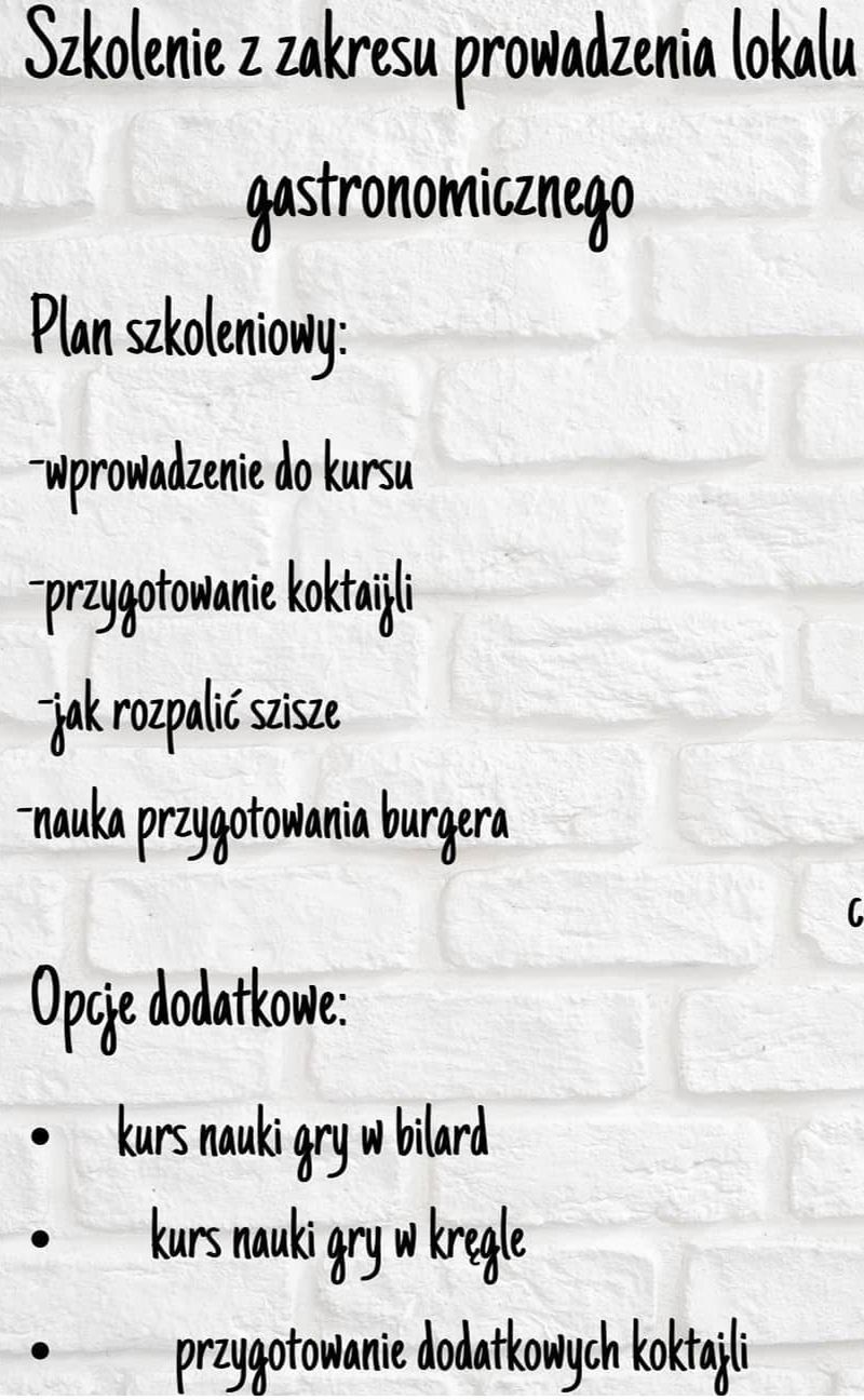 Oferta kursów, które w klubie oferuje klientom właściciel Dawid