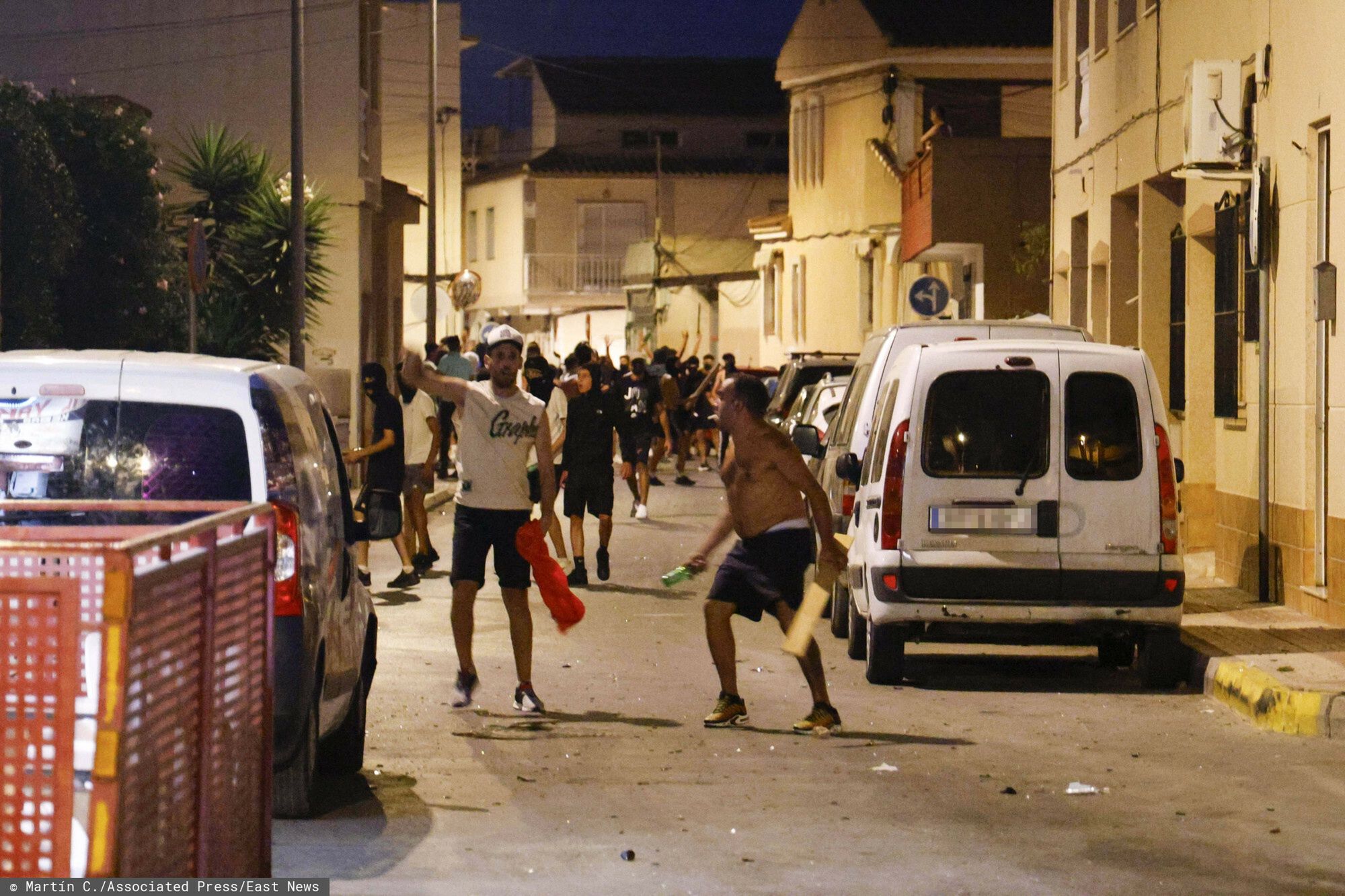 Temporary
Several people during riots in Torre Pacheco, on July 12, 2025, in Torre Pacheco, Murcia (Spain). After a night of altercations, the Guardia Civil has arrested one person and five have been slightly injured. The events have triggered after the assault on an elderly man last July 9. JULY 13;2025 Mart�n C. / Europa Press 07/13/2025 (Europa Press via AP)
Mart�n C.