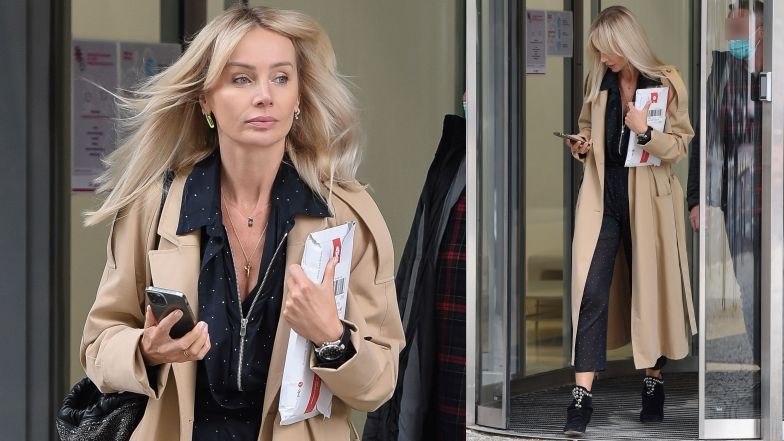 Agnieszka Woźniak-Starak przed studiem "Dzień dobry TVN"