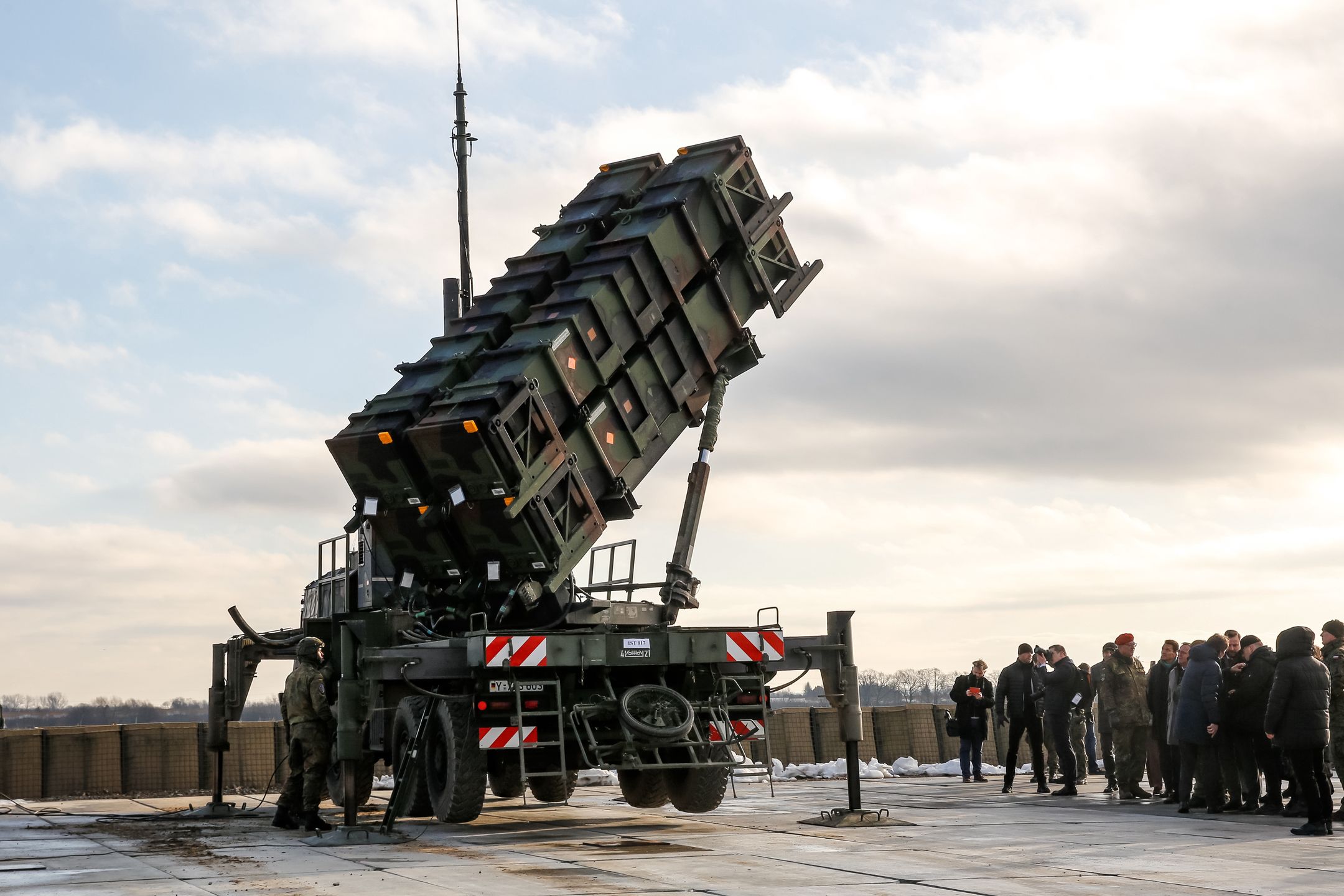 German servicemen operate a launcher of MIM 104 Patriot surface-to-air defence system batteries during German Minister of Defence Boris Pistorius visit to the German compound of military training ground German Patriot defence systems are placed in Jasionka near Rzeszow, Poland, on January 23, 2025. German army has two Patrion defence systems in Poland. Boris Pistorius arrived in Poland to meet German military servicemen who serve on NATO's Eastern Flank in Poland. Two Ministers will also discuss an issue of European investments in defence in the face of the Russian threat. (Photo by Dominika Zarzycka/NurPhoto via Getty Images)