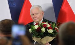 Prezes PiS przemawiał w Grójcu. Potem padło kuriozalne "pytanie" z sali
