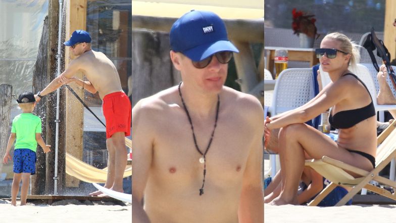 Marcin Mroczek wypoczywa nad morzem z żoną i synami