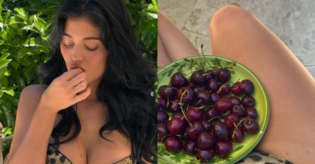 Kylie Jenner zajada się czereśniami w KUSYM BIKINI