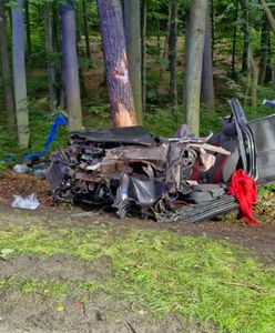 Dramat o świcie. Z auta zostały strzępy