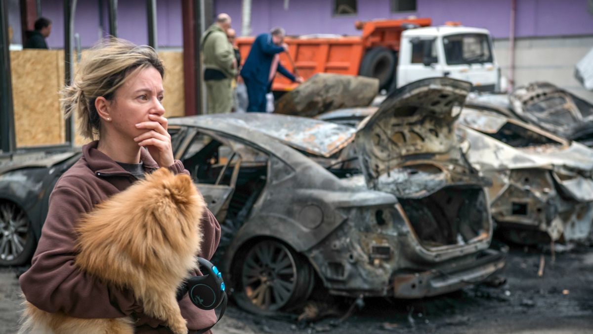 Zniszczenia w Kijowie.