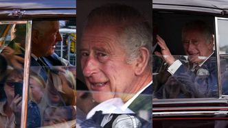 WZRUSZONY Król Karol III przybywa do Pałacu Buckingham, machając do tłumnie zgromadzonych poddanych (ZDJĘCIA)