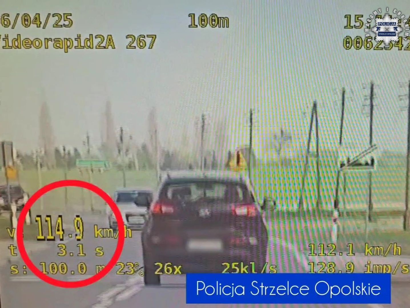Jechał przez wieś 114km/h. Po zatrzymaniu zwyzywał policjantów
