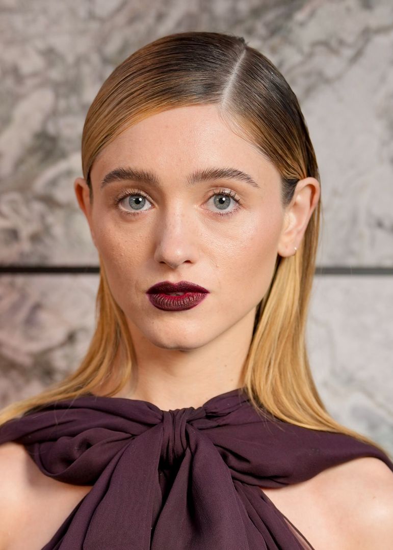 Natalia Dyer at Saint Laurent Ready To Wear Spring 2024 held at Place Jacques Rueff on September 26, 2023 in Paris, France. (Photo by Swan Gallet/WWD via Getty Images)WWDpmcarc, pfw, rtw, spring 2024, topics