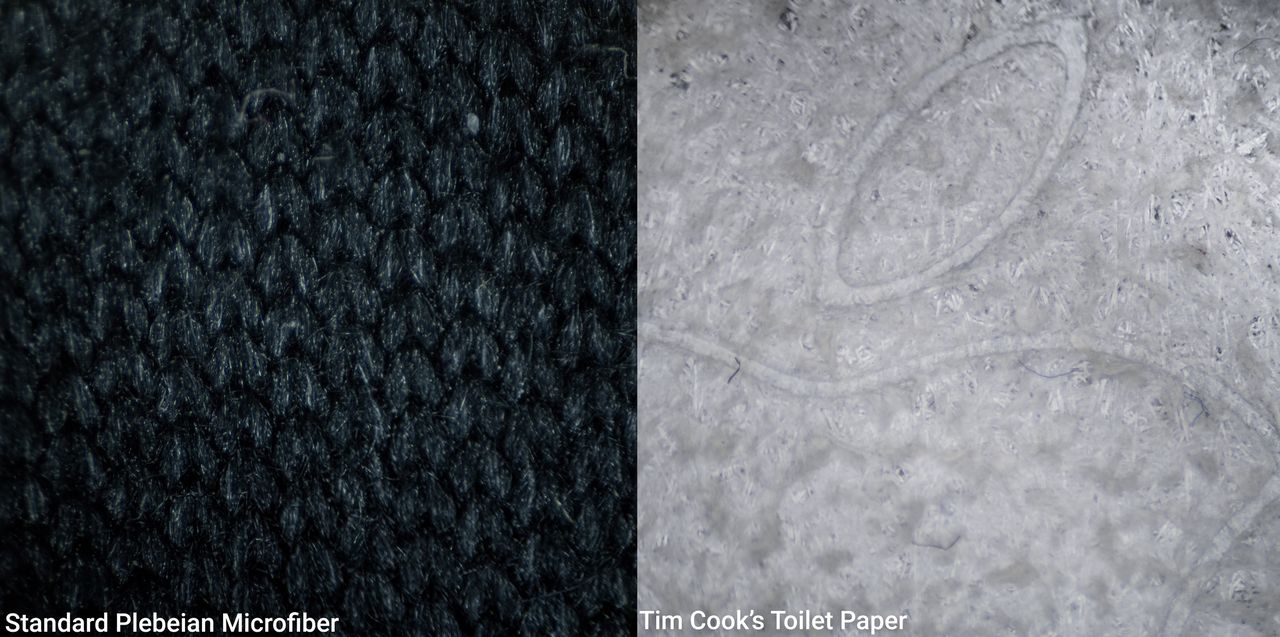 Porównanie zwykłej ściereczki i papieru toaletowego Tima Cooka