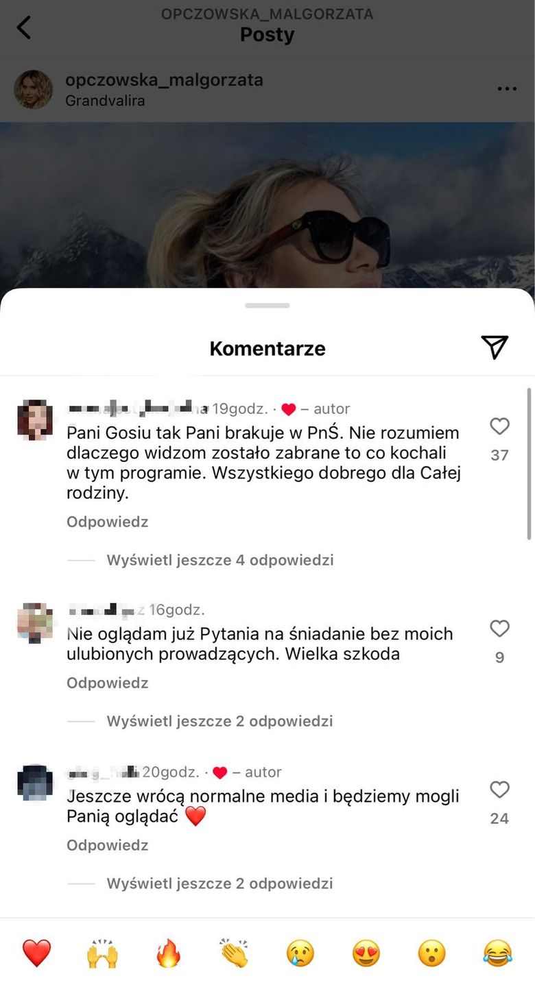 Małgorzata Opczowska otrzymała mnóstwo poparcia ze strony fanów