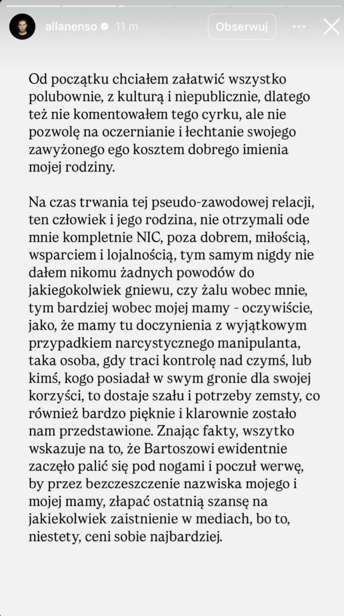 Allan Krupa przerwał milczenie