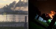 Atak dronów na Petersburg. Eksplozje i chmura dymu nad miastem