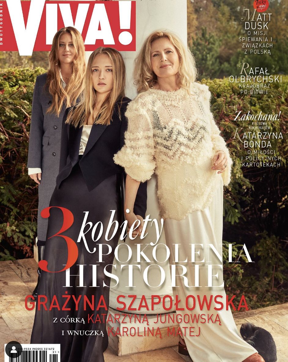 Grażyna Szapołowska z córką i wnuczką na okładce dwutygodnika "Viva!"