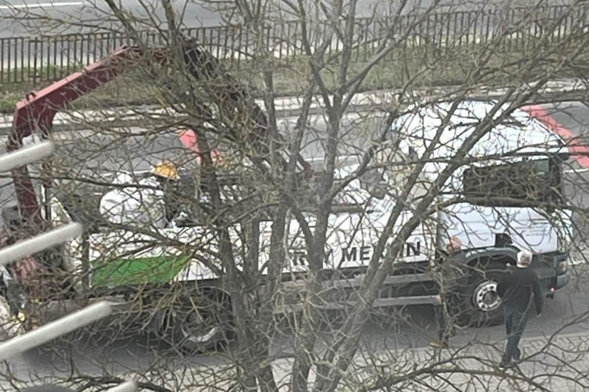 Uderzył HDS-em w kładkę nad al. Andersa w Lublinie