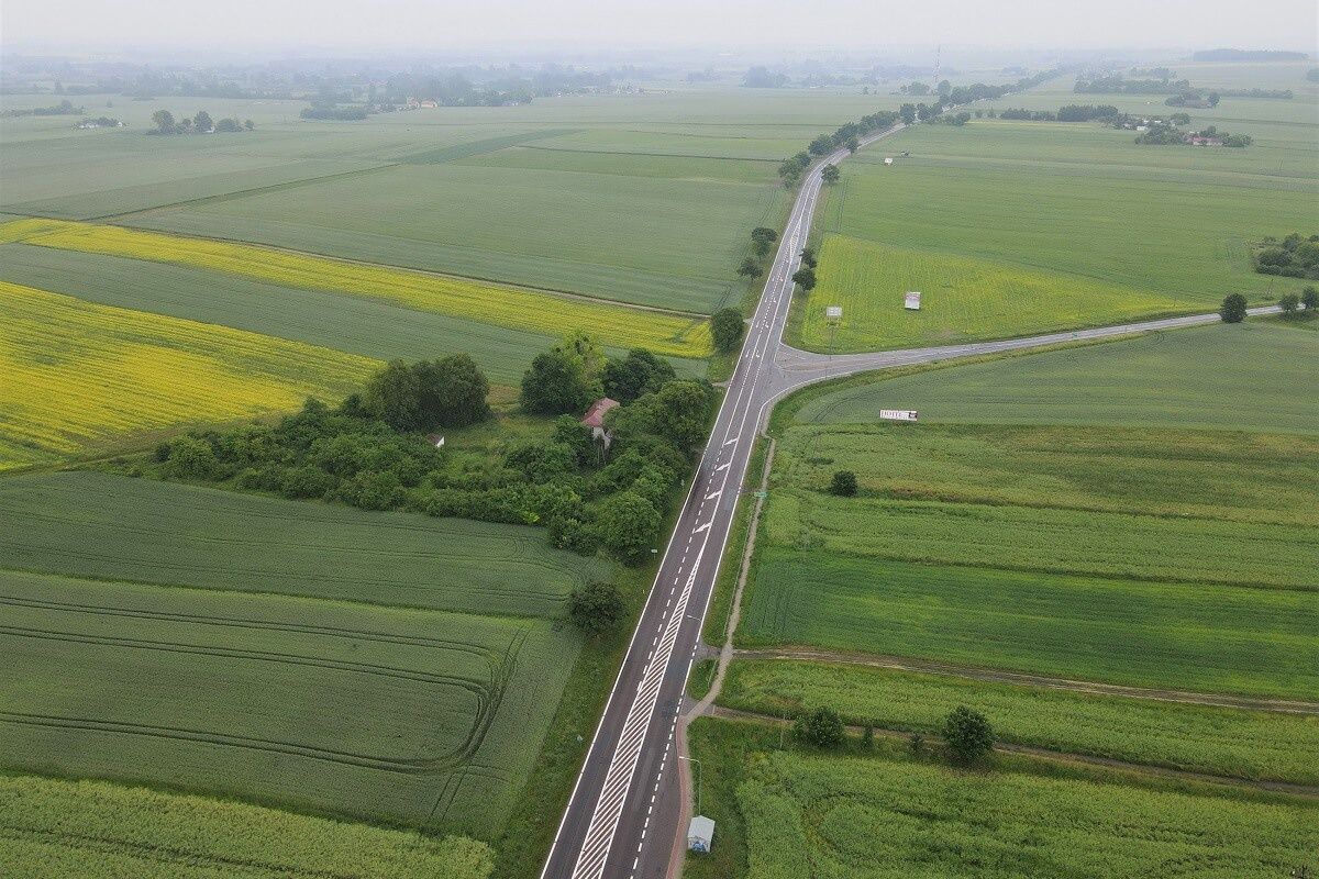 Odcinek DK12 między Dorohuczą a Chełmem w okolicach planowanego węzła Siedliszcze