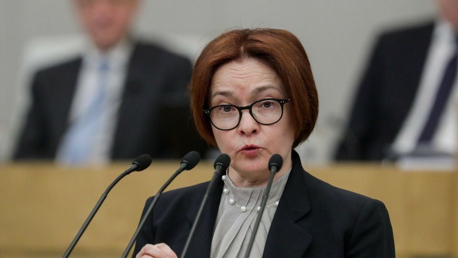 TemporaryIn this handout photo released by The State Duma, The Federal Assembly of The Russian Federation Press Service, Russian Central Bank Chief Elvira Nabiullina delivers her speech at the State Duma, the Lower House of the Russian Parliament in Moscow, Russia, Thursday, April 21, 2022. (The State Duma, The Federal Assembly of The Russian Federation Press Service via AP)The State Duma, The Federal Assembly of The Russian Federation