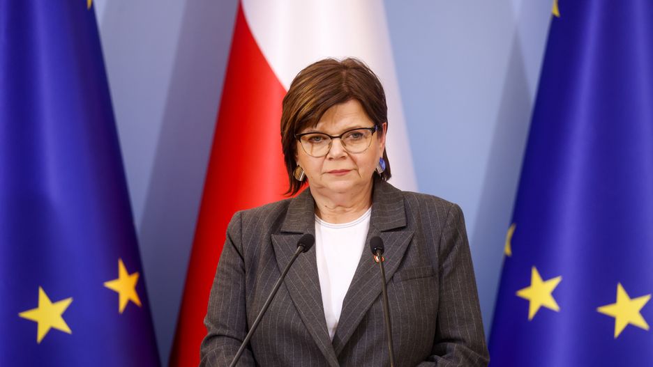 Warszawa, 21.03.2024. Minister zdrowia Izabela Leszczyna podczas konferencji prasowej w siedzibie KPRM w Warszawie, 21 bm. Temat: "Zmiany w składce zdrowotnej dla przedsiębiorców". (sko) PAP/Leszek Szymański