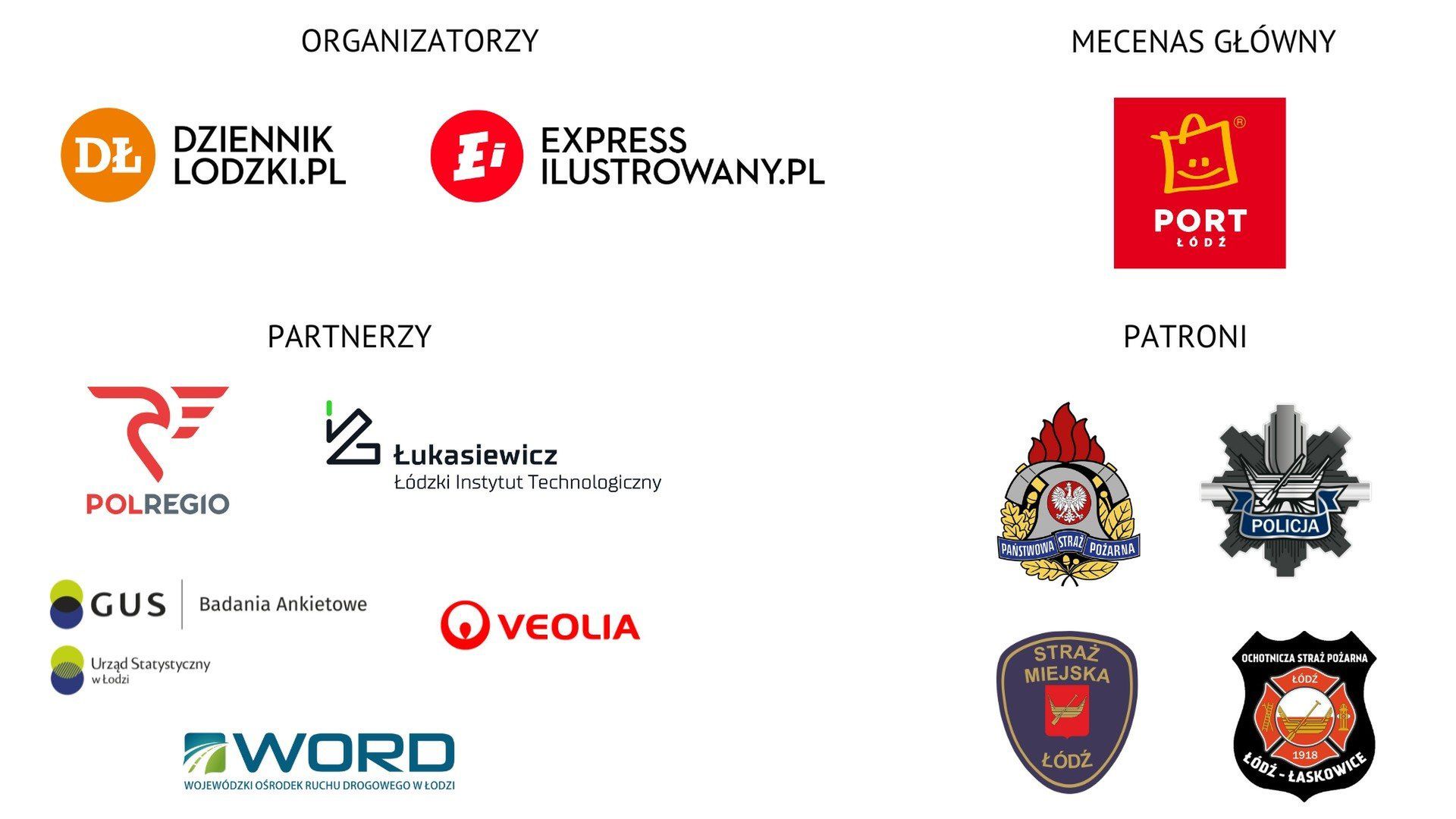 logotypy partnerów i patronów zawodów rowerkowych