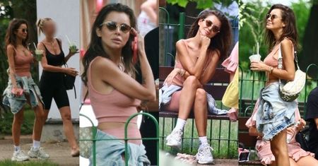 Natalia Siwiec z torebką za 15 TYSIĘCY ZŁOTYCH obserwuje małą Mię na sopockim placu zabaw (ZDJĘCIA)