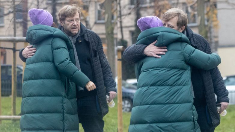 Olga Bołądź i Olaf Lubaszenko