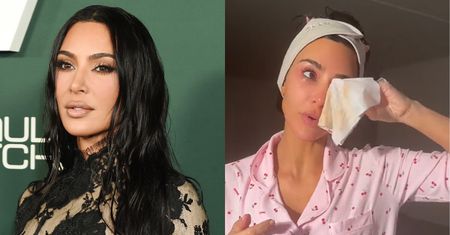 Kim Kardashian zmyła CAŁY MAKIJAŻ i pokazała, jak naprawdę wygląda jej cera. Duża różnica? (WIDEO)