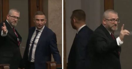 Bąkiewicz wyproszony z sali plenarnej Sejmu. Interweniował Braun