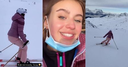 Oliwia Bieniuk szaleje na nartach w szwajcarskim kurorcie: "Kijki mi troszkę latają" (ZDJĘCIA)