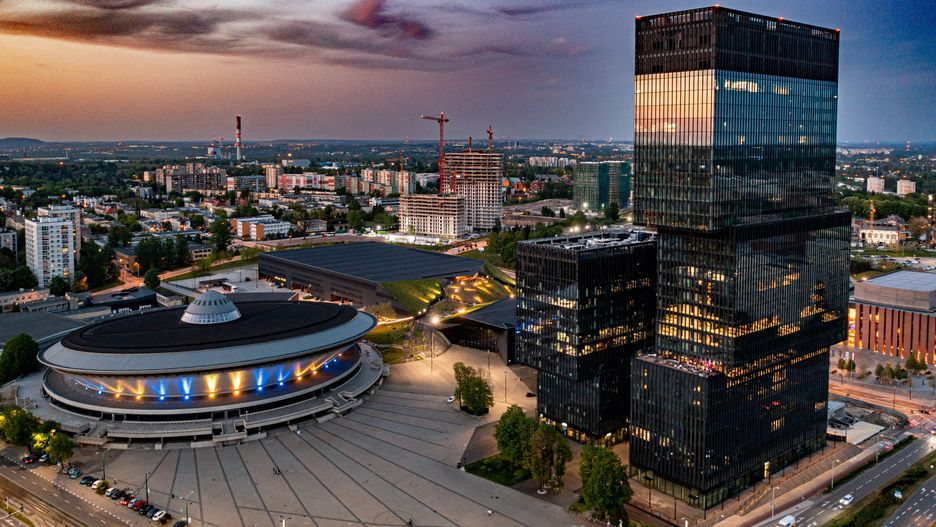 Katowice, widok z lotu ptaka na miasto