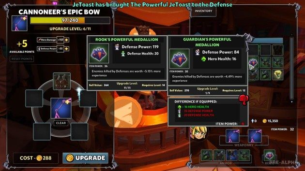 Dungeon Defenders 2 - upgrade broni