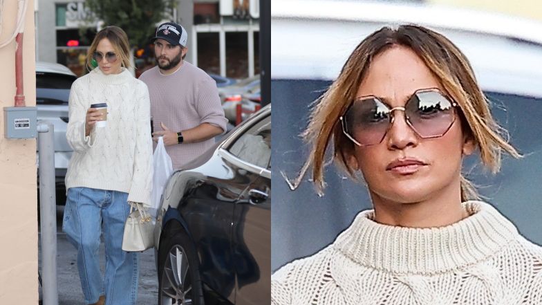 Jennifer Lopez "przyłapana" na mieście z przystojniakiem. Miała nietęgą minę i torebkę wartą FORTUNĘ