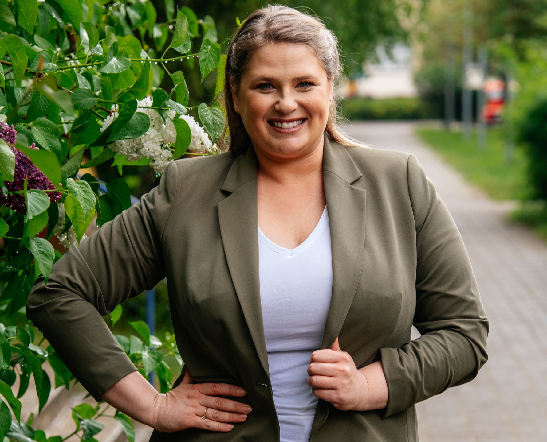 Ela Romanowska na planie "Naszego nowego domu"
