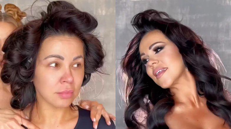 Sylwia Bomba zaprezentowała się przed i po wykonaniu profesjonalnego makijażu