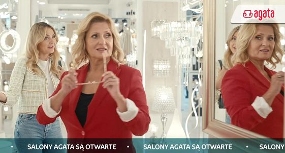 Salony Agata reklamują się z okazji ponownego otwarcia sklepów