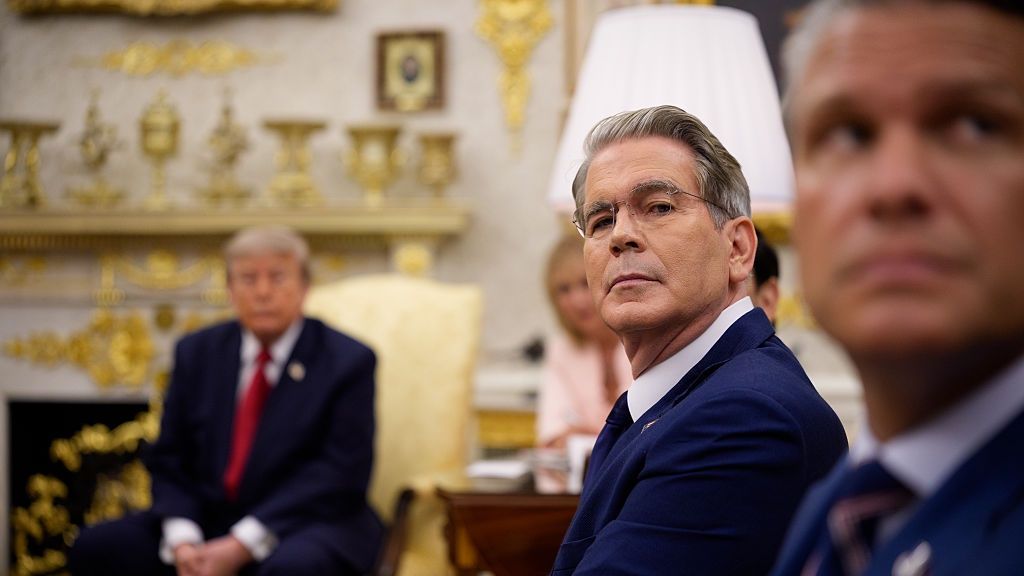 President Trump Meets With Iraq's Prime Minister Ali Al-Zaidi At The White House
WASHINGTON, DC - JULY 14: Treasury Secretary Scott Bessent (2nd-R) and Secretary of War Pete Hegseth (R) attend a meeting with U.S. President Donald Trump (L) and Prime Minister of Iraq Ali al-Zaidi in the Oval Office of the White House on July 14, 2026 in Washington, DC. In his first foreign trip since taking office, Zaidi is visiting the White House to hold talks on U.S. investment into the Iraqi economy amid instability in the region. (Photo by Andrew Harnik/Getty Images)
Andrew Harnik