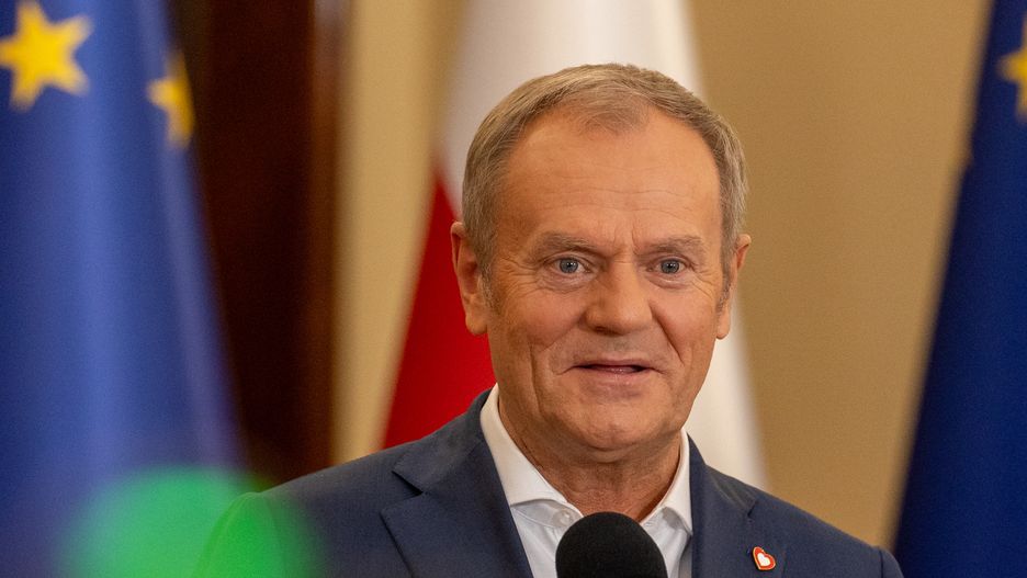 WARSAW, POLAND - 2024/10/29: Prime Minister of Poland, Donald Tusk speaks during a press conference. Polish Prime Minister Donald Tusk addressed the press after a weekly government meeting focused on the Committee on Russian Influence report and urgent healthcare crisis issues. (Photo by Marek Antoni Iwanczuk/SOPA Images/LightRocket via Getty Images)