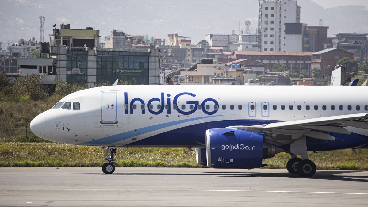 Indigo Airbus A320neo aircraft as seen on the runway and taxiway taxiing for departure at Kathmandu Tribhuvan International Airport. The modern and advanced Airbus A320 NEO airplane is quieter and more environmentally friendly with lower emissions of CO2. The passenger plane has the registration VT-IVR. IndiGo InterGlobe Aviation Ltd is an Indian low cost airliner carrier, the largest in India by passengers and fleet size, while the airline is through a fleet modernization retiring all the A320ceo and replacing them with new NEOs aircraft. The budget carrier connects with daily flights the Indian cities of Delhi and Mumbai with the Nepalese capital. Kathmandu, Nepal on April 16, 2022 (Photo by Nicolas Economou/NurPhoto via Getty Images)