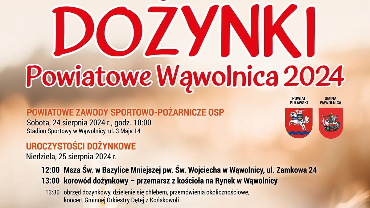Dożynki powiatu puławskiego w Wąwolnicy 2024
