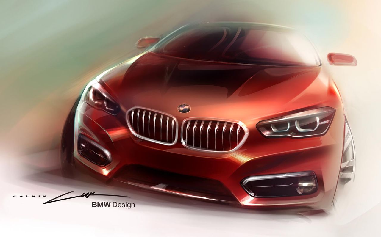 BMW Serii 1 po liftingu (2015) - oficjalny szkic