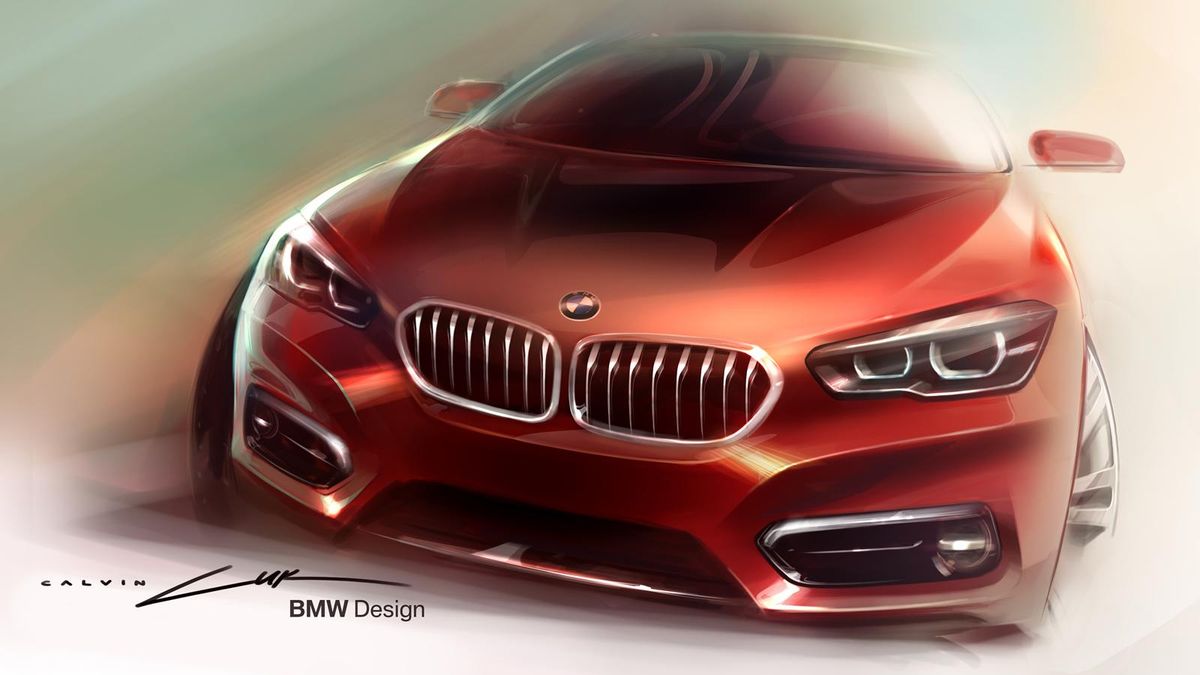 BMW Serii 1 po liftingu (2015) - oficjalny szkic