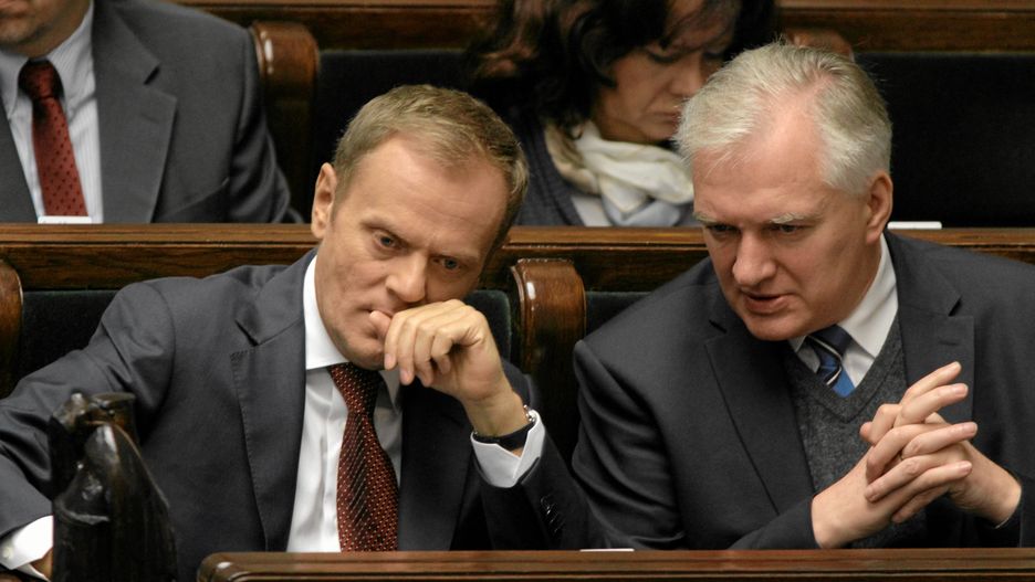 Donald Tusk i Jarosław Gowin w Sejmie