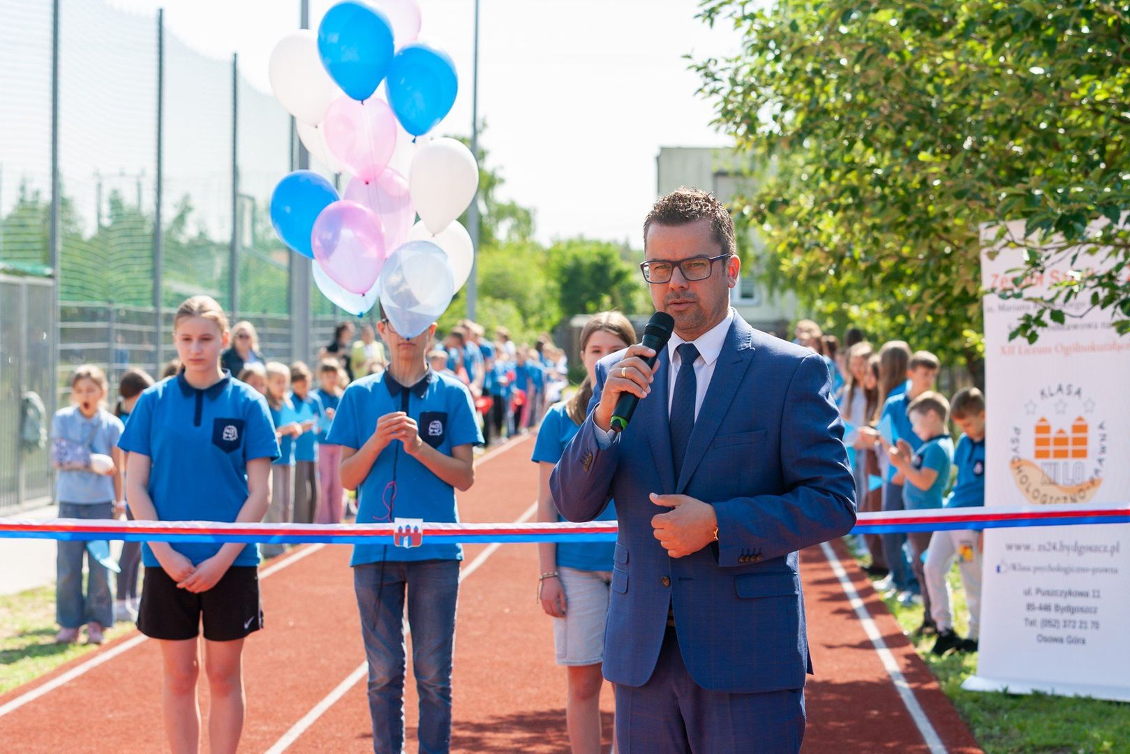 Uroczyste otwarcie miasteczka rowerowego i bieżni tartanowej przy Zespole Szkół nr 24 w Bydgoszczy miało miejsce we wtorek, 27 maja. 